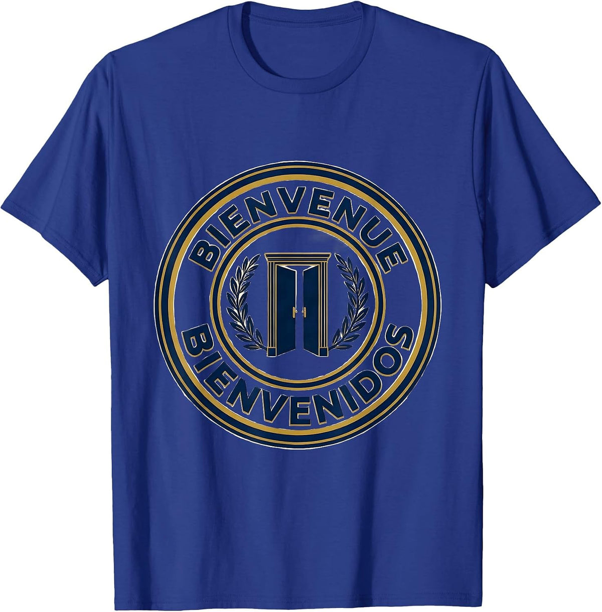 Bienvenue, Bienvenidos Bilingual Teacher Multilingual Pride T-Shirt - Royal Blue