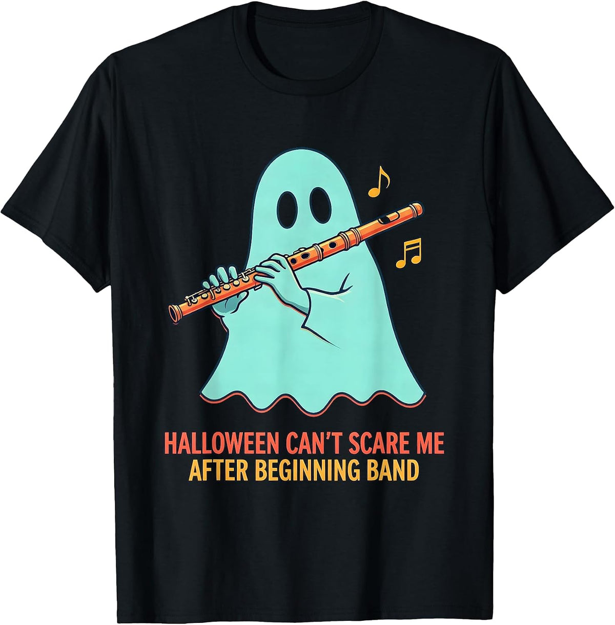 Men's Halloween Can't Scare Me After Beginning Band Music Teacher T-Shirt - Black