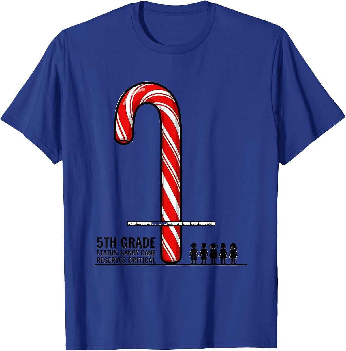 5th Grade Status Candy Cane Reserves Critical Teacher T-Shirt - Royal Blue
