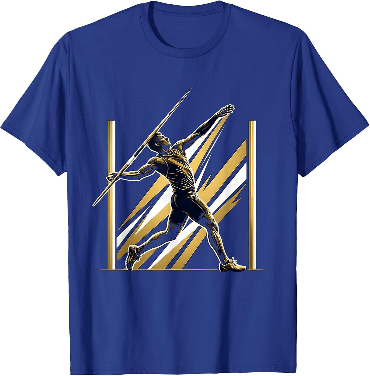 Men's Javelin Thrower Full Release Athletic Graphic T-Shirt - Royal Blue