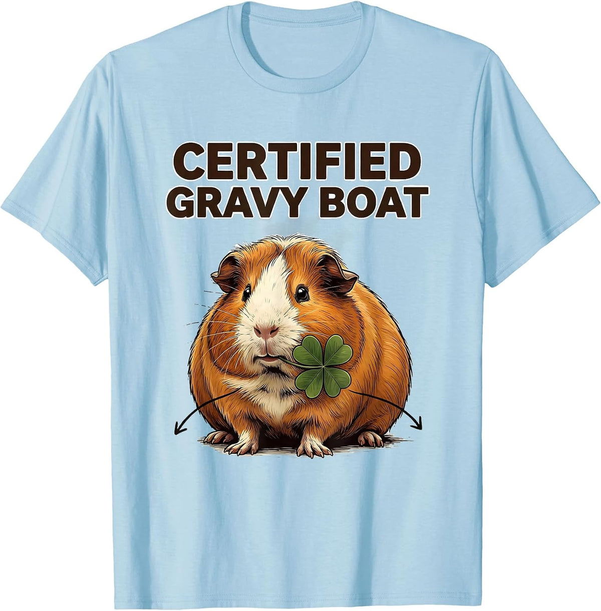Men's Certified Gravy Boat Funny Guinea Pig Cavy Lover Gift T-Shirt - Baby Blue