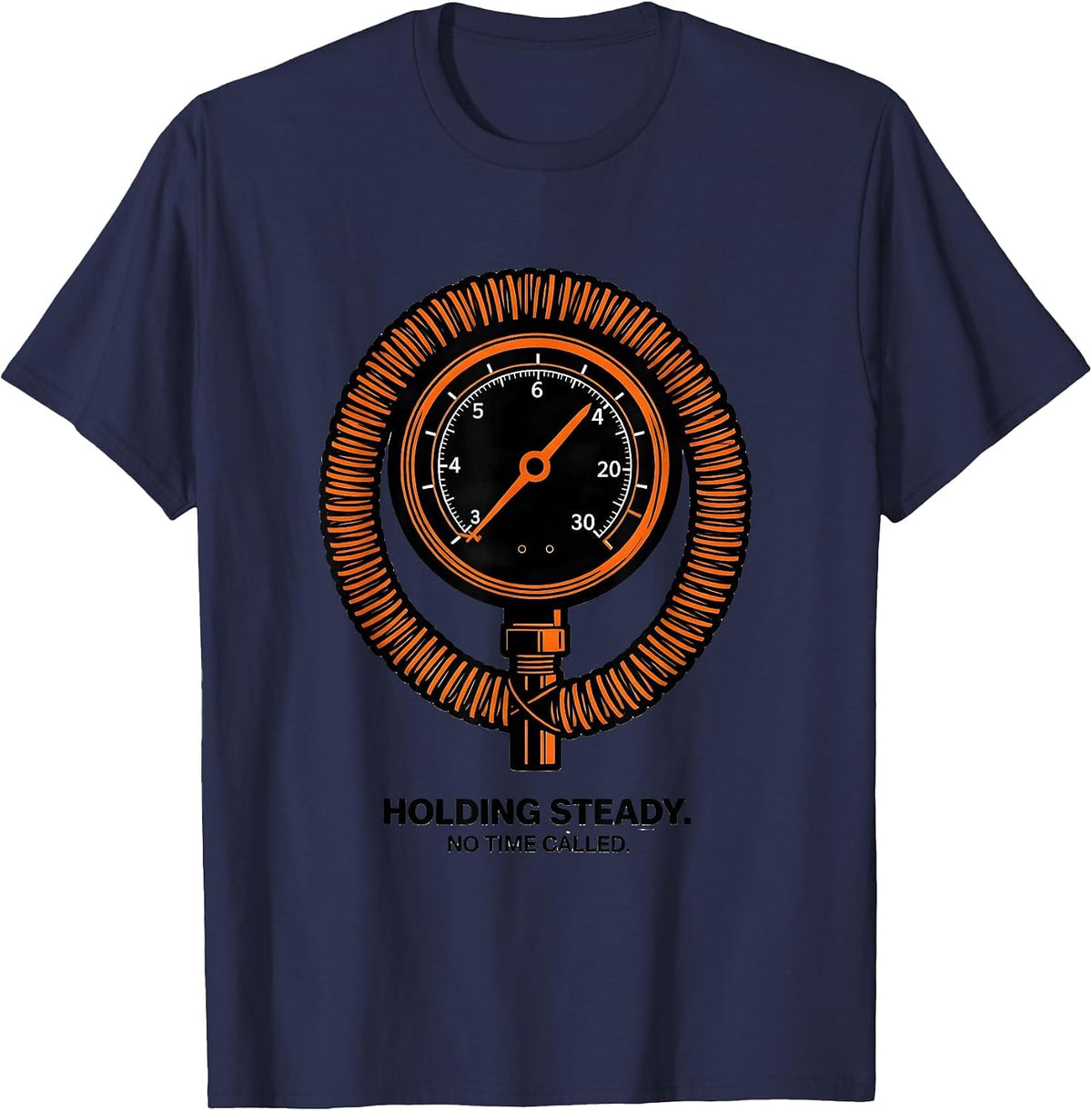 Holding Steady No Time Called Funny Car Guy Garage T-Shirt - Navy Blue