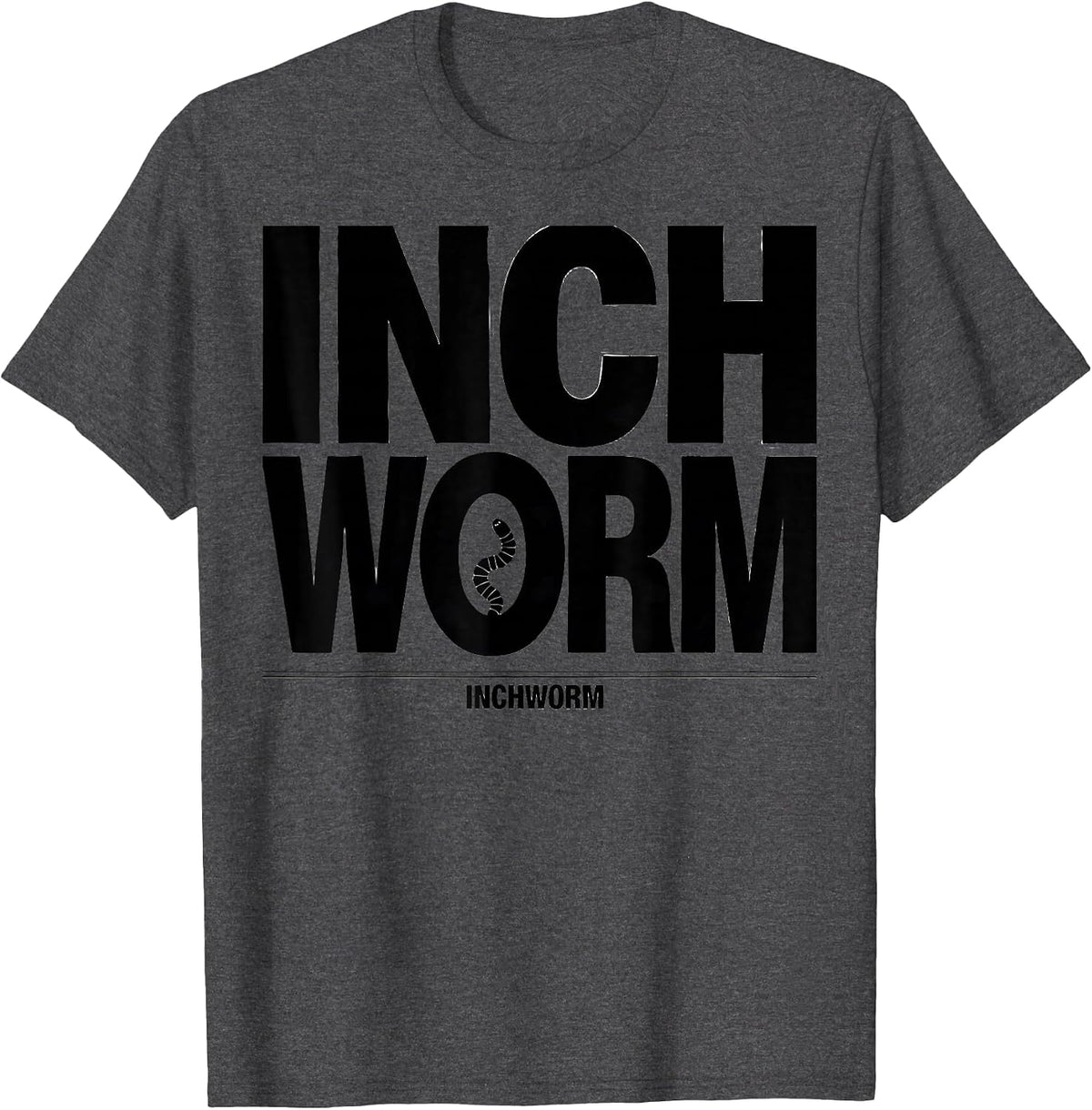 INCHWORM Funny Gym Workout Animal Pun Humor Weightlifting T-Shirt - Dark Heather Grey