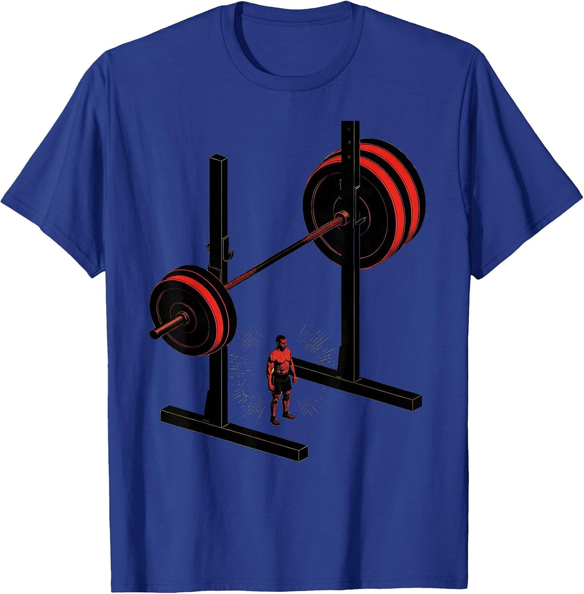 Squat Rack Workout Gym Humor Deadpan Fitness T-Shirt - Royal Blue