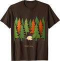 Men's Forest Local Paper-Cut Retro Nature Lover Camping Hiking T-Shirt - Brown