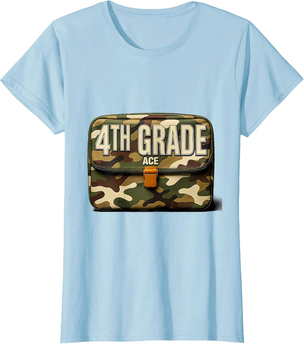 4th Grade Ace Camo Fourth Grade Teacher Back To School Boys T-Shirt - Baby Blue
