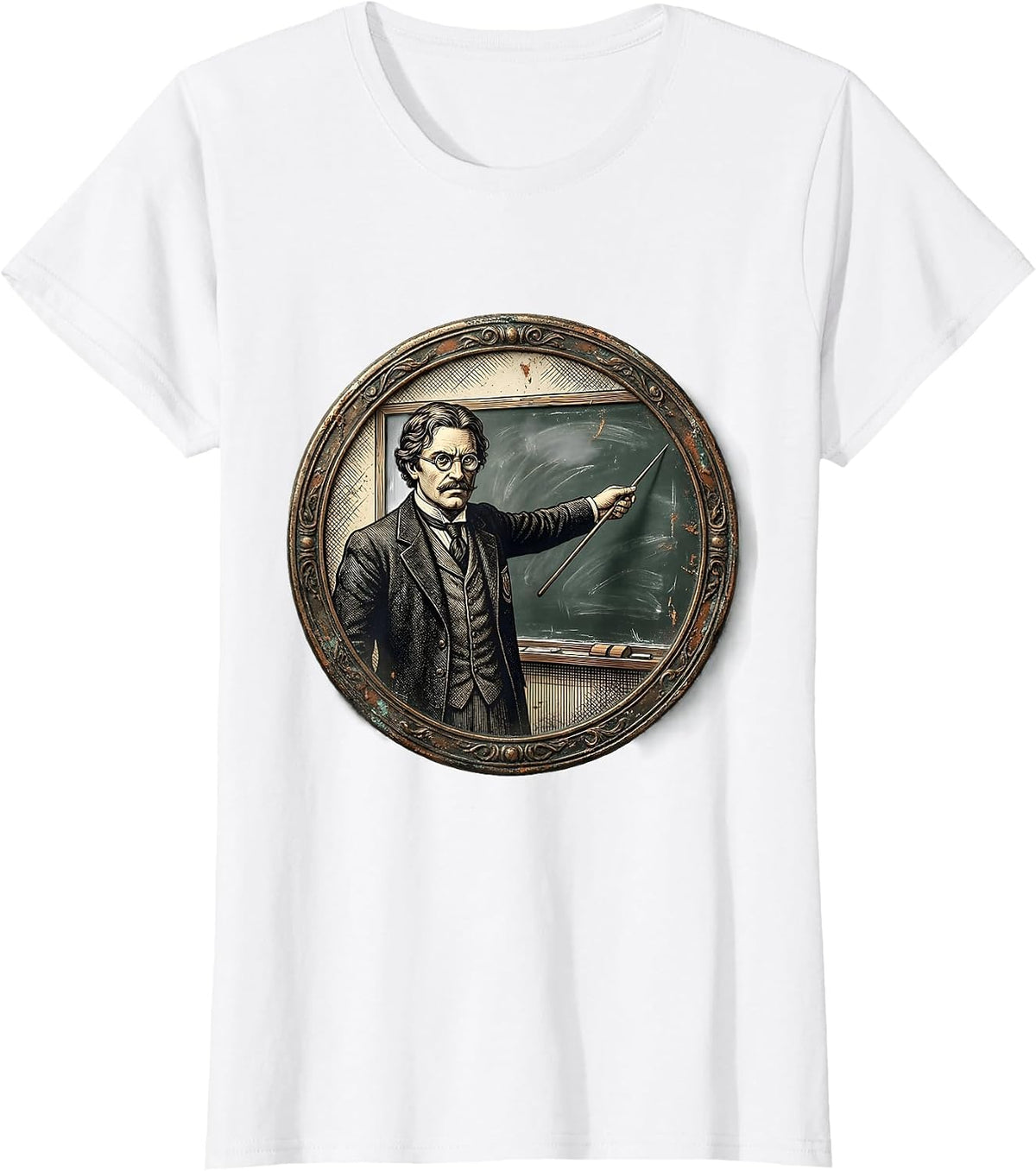 Substitute Teacher Chalkboard Illustration T-Shirt - White