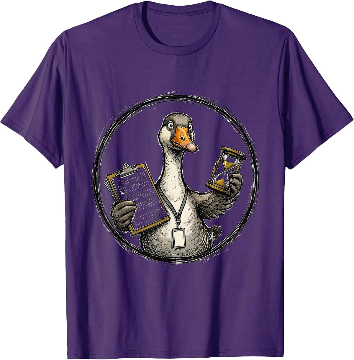 Men's Goose Balancing Work Funny Paraprofessional SPED Teacher T-Shirt - Purple