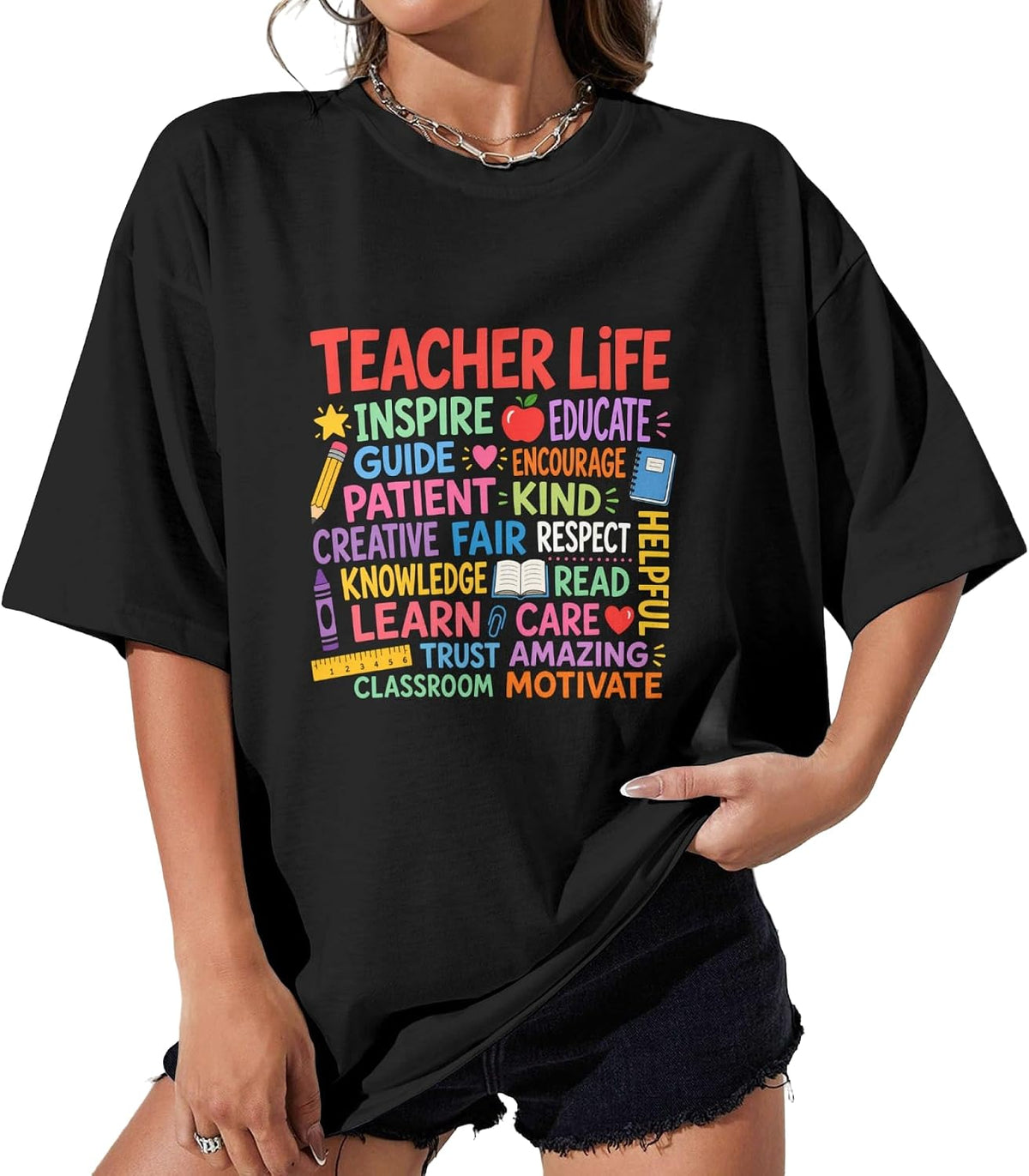 Funny Teacher T-Shirt, Back to School Teacher Graphic Shirts for Men Women - 011