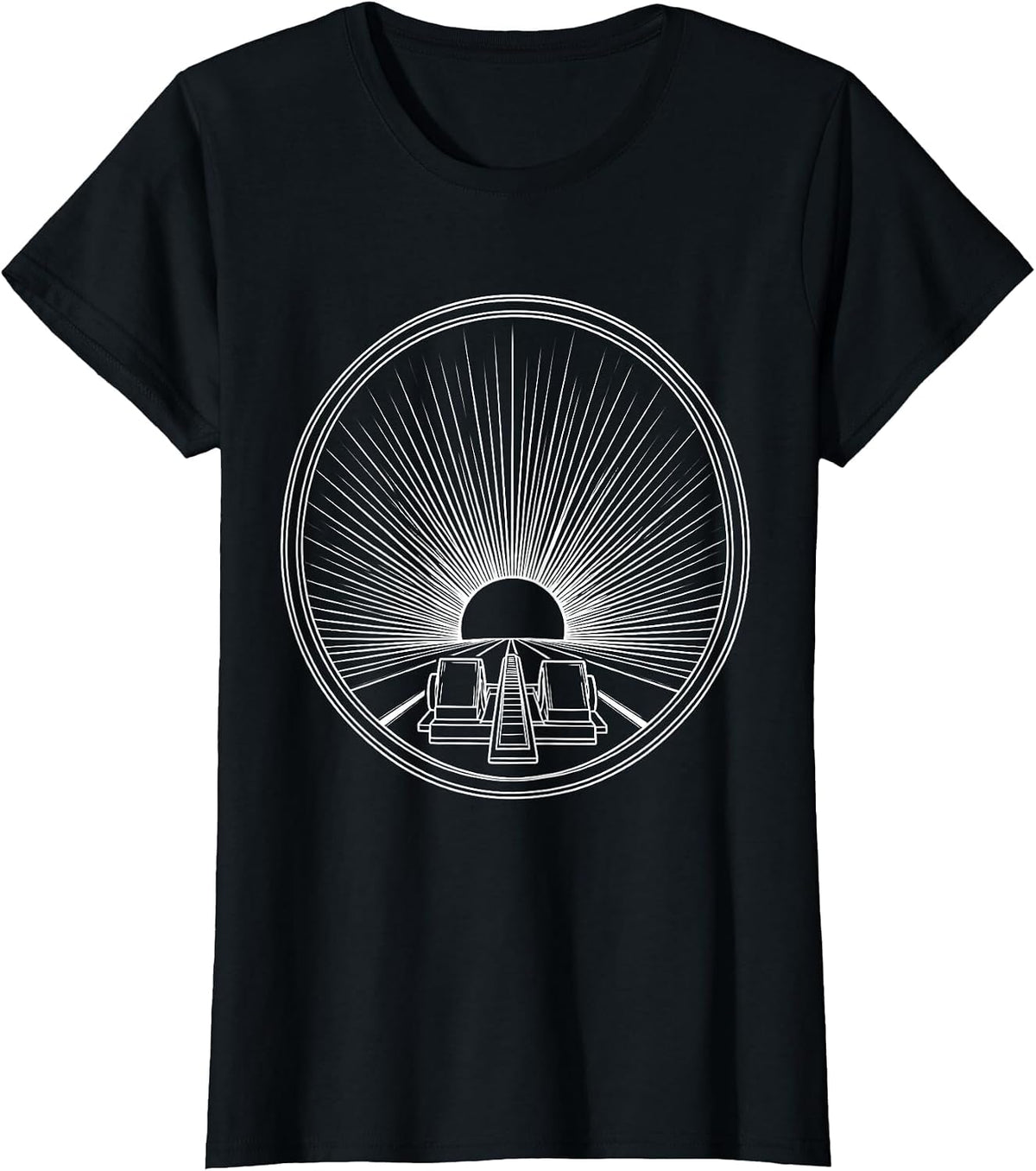 Sunrise Starting Block Athleisure Graphic T-Shirt - Black