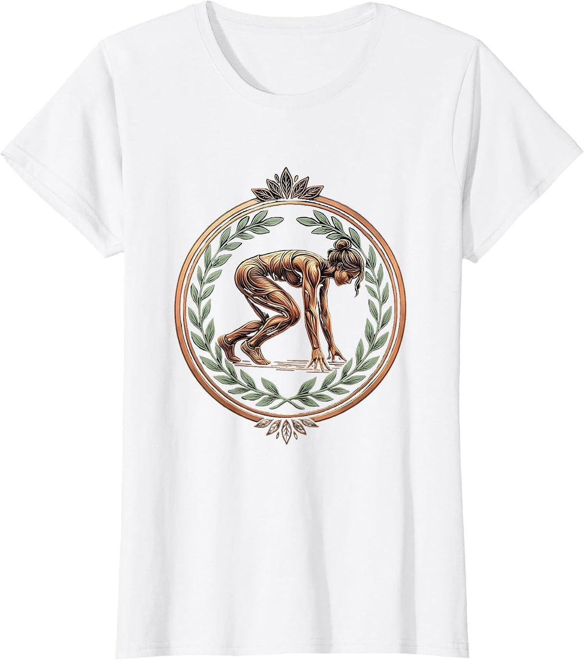 Women's Athlete at the Starting Block Graphic Tee T-Shirt - White