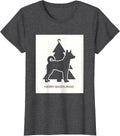 Women's Merry Basenjimas Minimalist Christmas Dog Lover Holiday T-Shirt - Dark Heather Grey