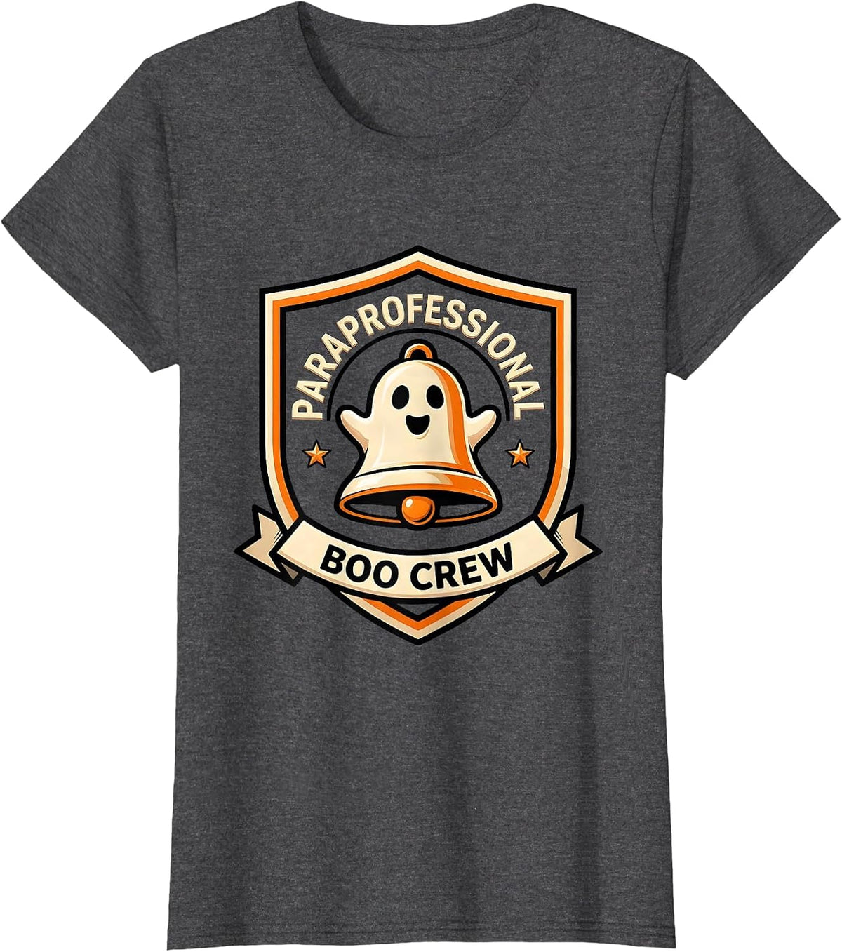 Women's Paraprofessional Boo Crew Funny School Staff Halloween T-Shirt - Dark Heather Grey