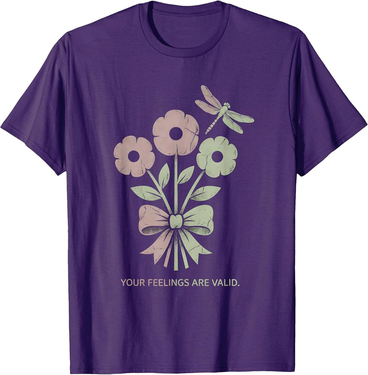 Men's Your Feelings Are Valid Mental Health Awareness Design T-Shirt - Purple