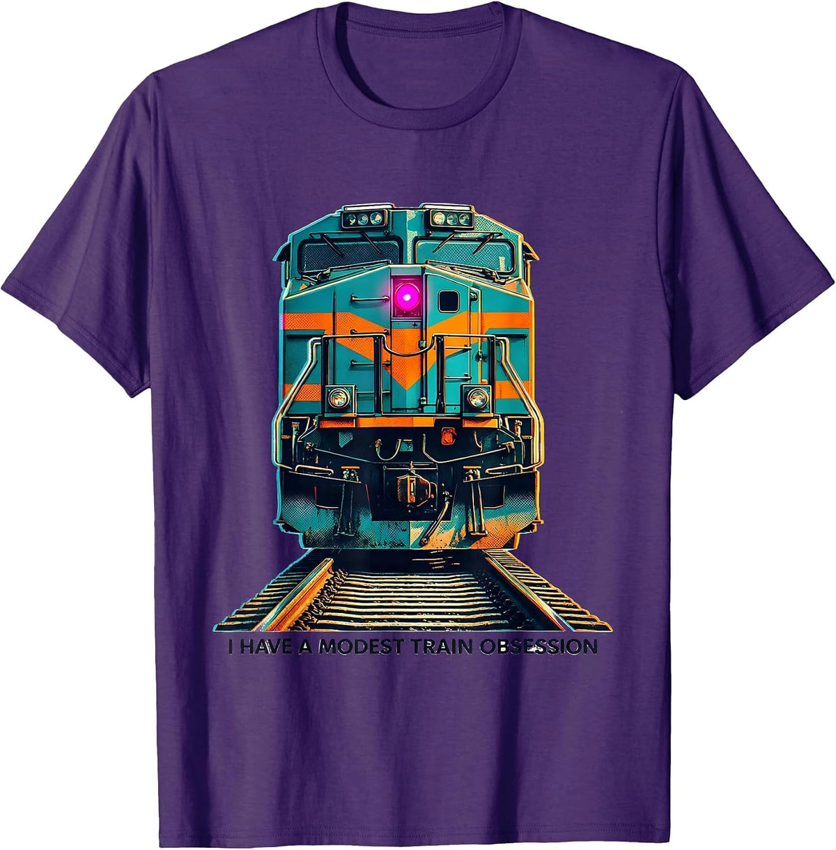 I Have A Modest Train Obsession Funny Train Enthusiast Model T-Shirt - Purple