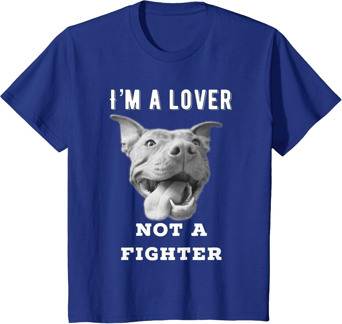 Pit Bulls I'm A Lover Not A Fighter Pitbull Lover Shirt T-Shirt - Royal Blue