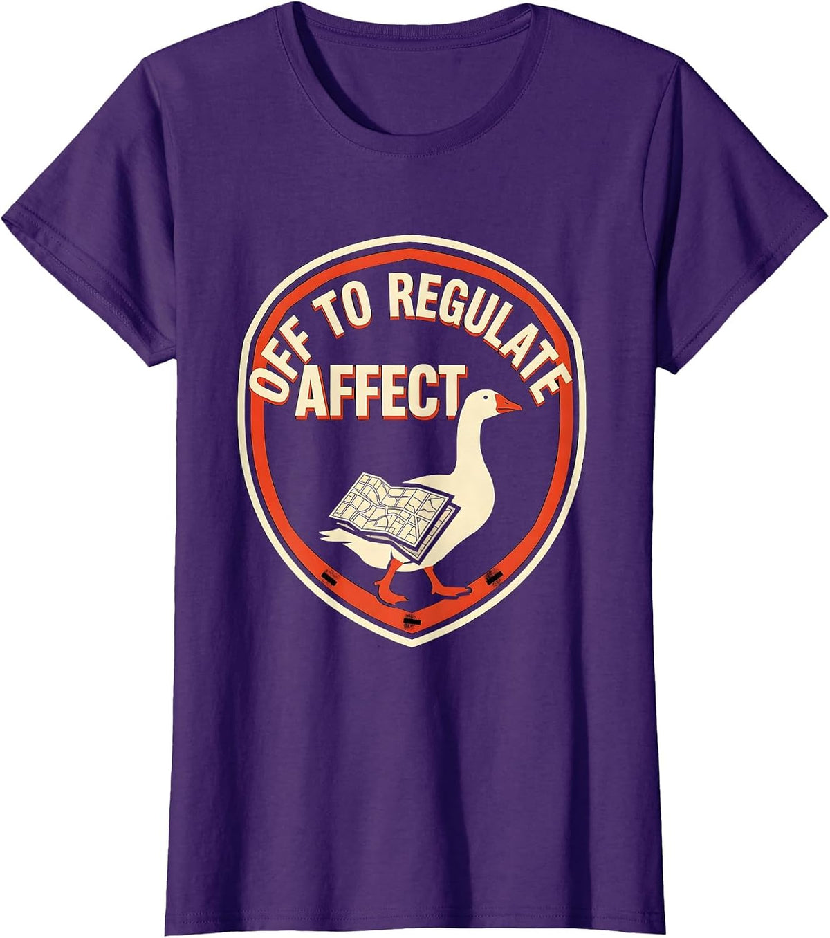 Women's Off to Regulate Affect Stencil Graphic Mental Health T-Shirt - Purple