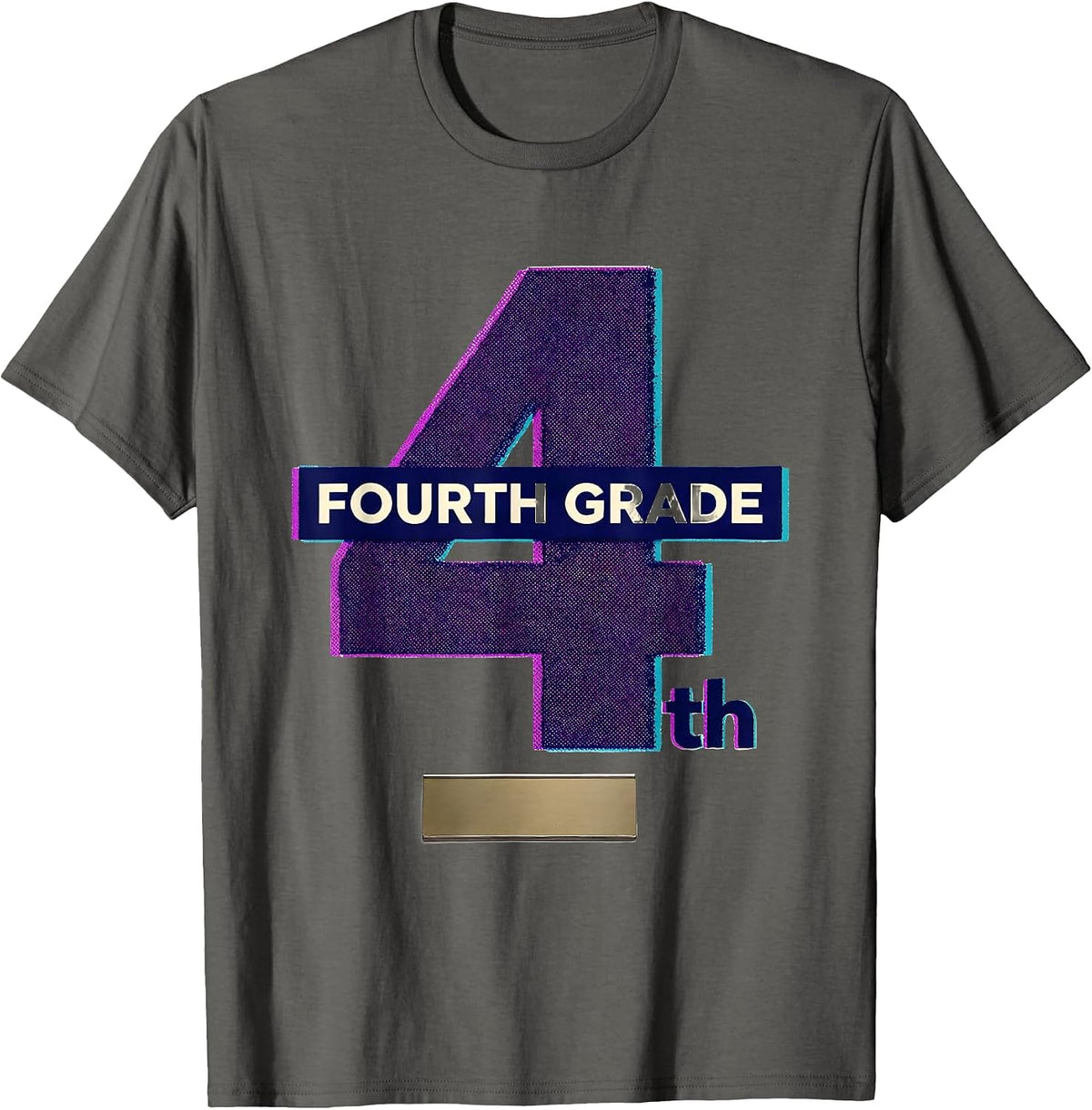 Fourth Grade Cute Risograph Teacher Back To School T-Shirt - Asphalt Grey