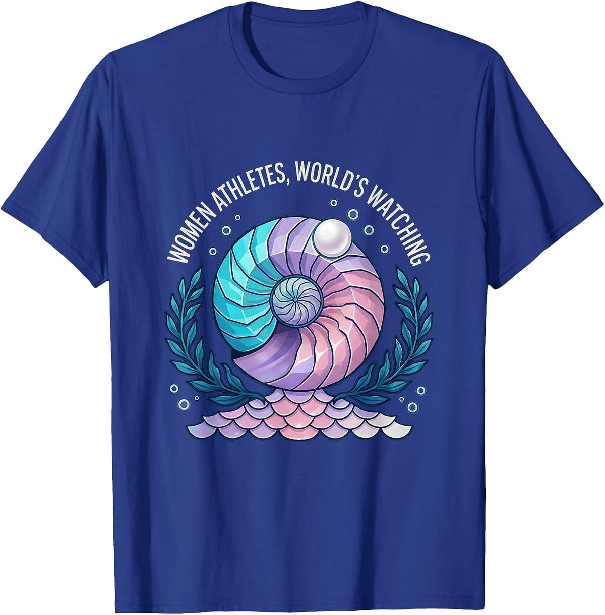 Men's Women Athletes World's Watching Sports Design T-Shirt - Royal Blue