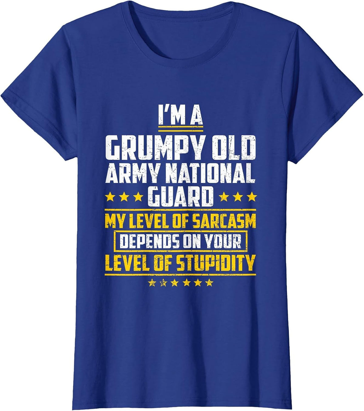 Funny I'm A Grumpy Old National Guard US Military T-Shirt - Royal Blue