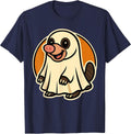 Funny Mole in Ghost Costume for Kids, Boys, Girls Halloween T-Shirt - Navy Blue