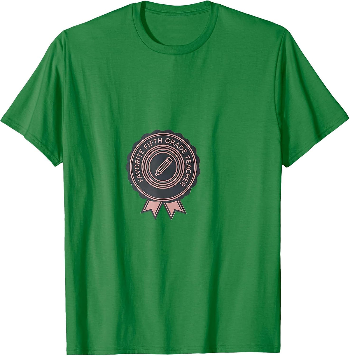 Men's Favorite Fifth Grade Teacher Minimalist Coquette Bow Back T-Shirt - Kelly Green