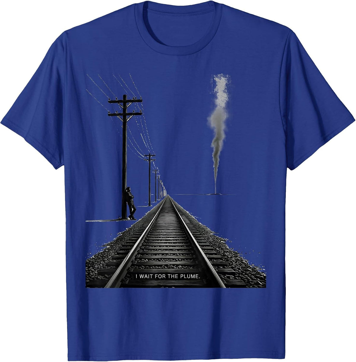 I Wait For The Plume Big Boy 4014 Train Enthusiast Vintage T-Shirt - Royal Blue