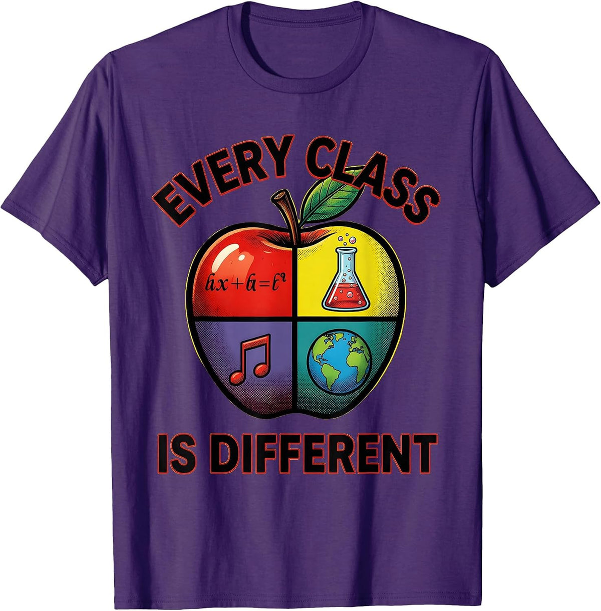Every Class Is Different Substitute Teacher Design T-Shirt - Purple