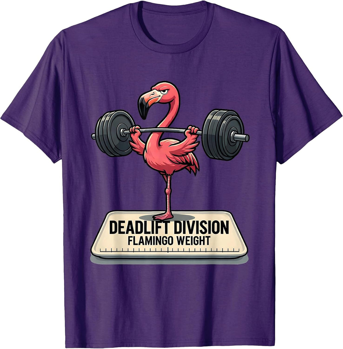 Deadlift Division Flamingo Weight Funny Gym Meme T-Shirt - Purple