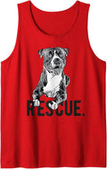 Rescue Pitbull Drawing Dog Mom Cute Adopt Don't Shop Mama Tank Top - Red