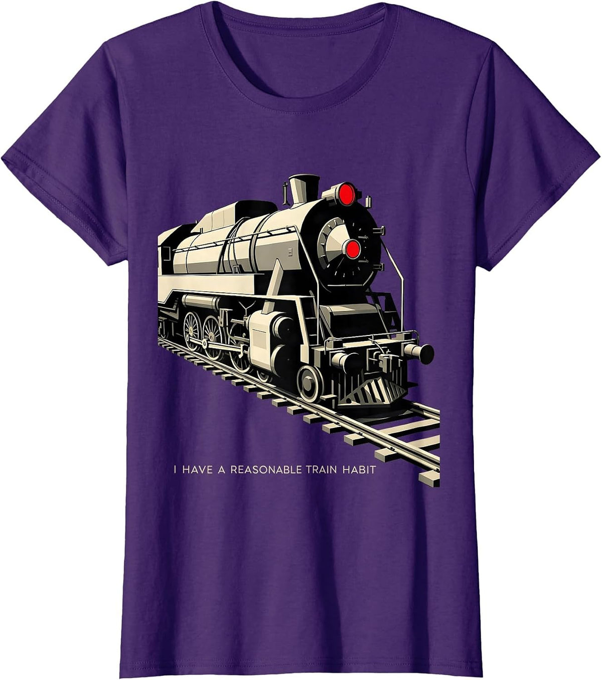 Women's I Have A Reasonable Train Habit Funny Train Enthusiast Model T-Shirt - Purple