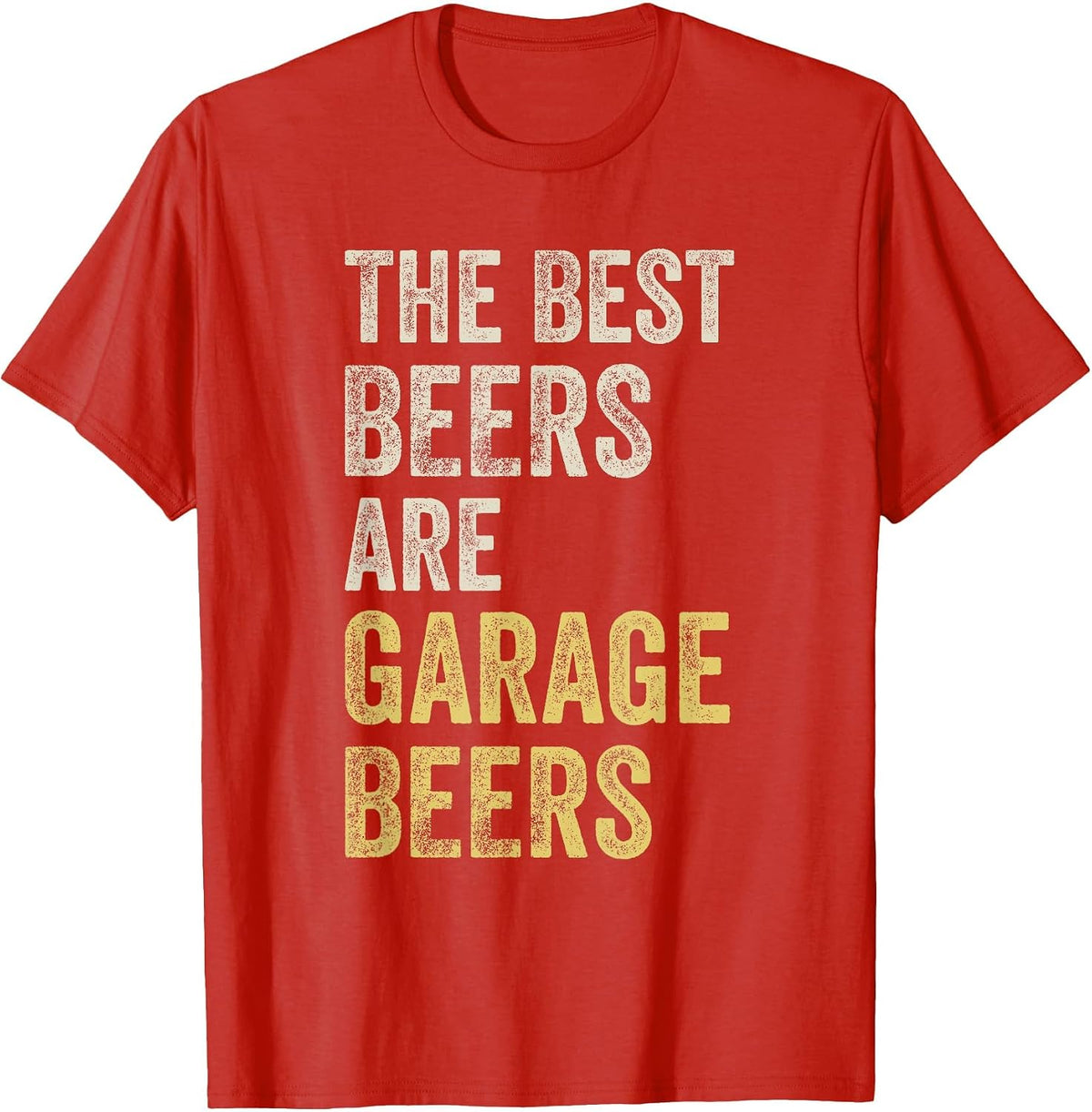 Garage Beer The Best Beer Drinking Mechanic Car Guy Vintage T-Shirt - Red