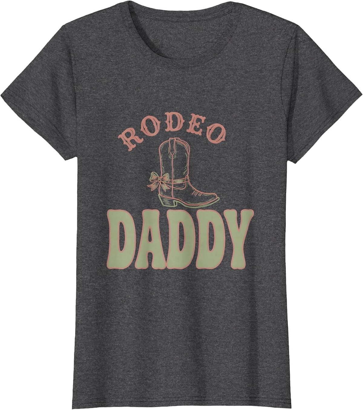 Women's Rodeo Daddy Boho Typography Cowgirl Birthday Party Family T-Shirt - Dark Heather Grey