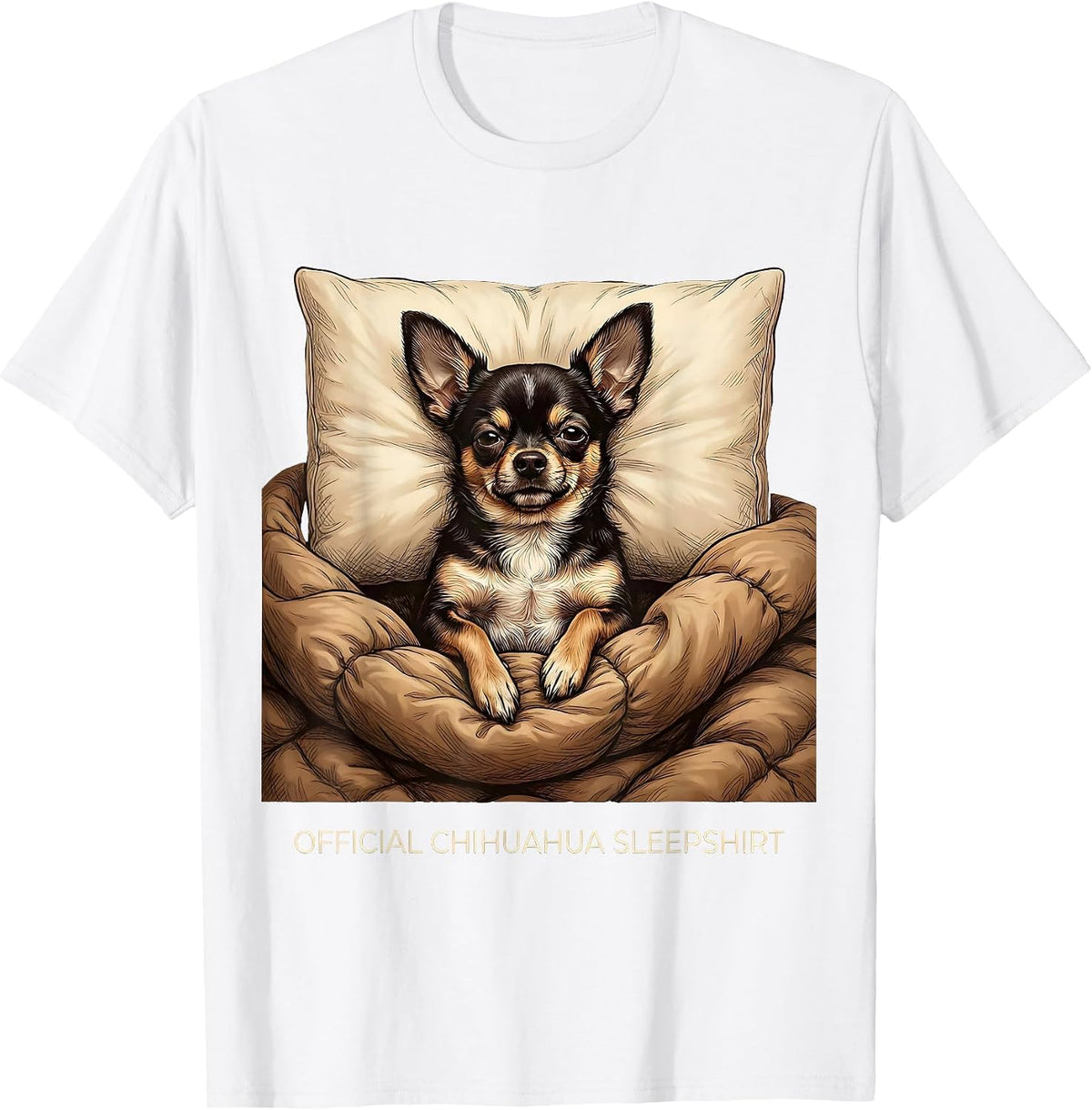 Men's OFFICIAL CHIHUAHUA SLEEPSHIRT Dog Lover Napping Pajama Humor T-Shirt - White