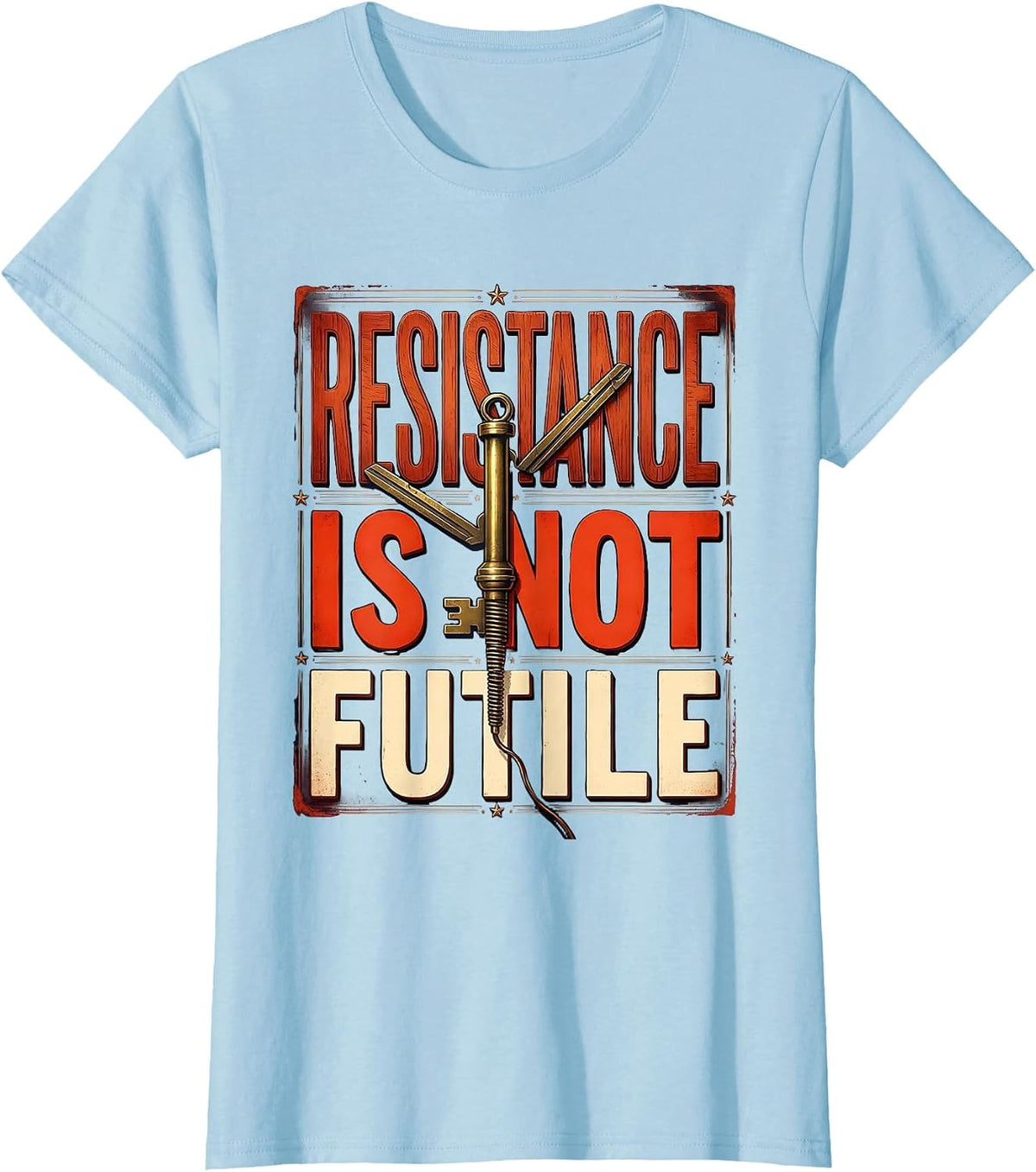 Women's Resistance Is Not Futile Funny Ham Radio Operator Nerdy T-Shirt - Baby Blue