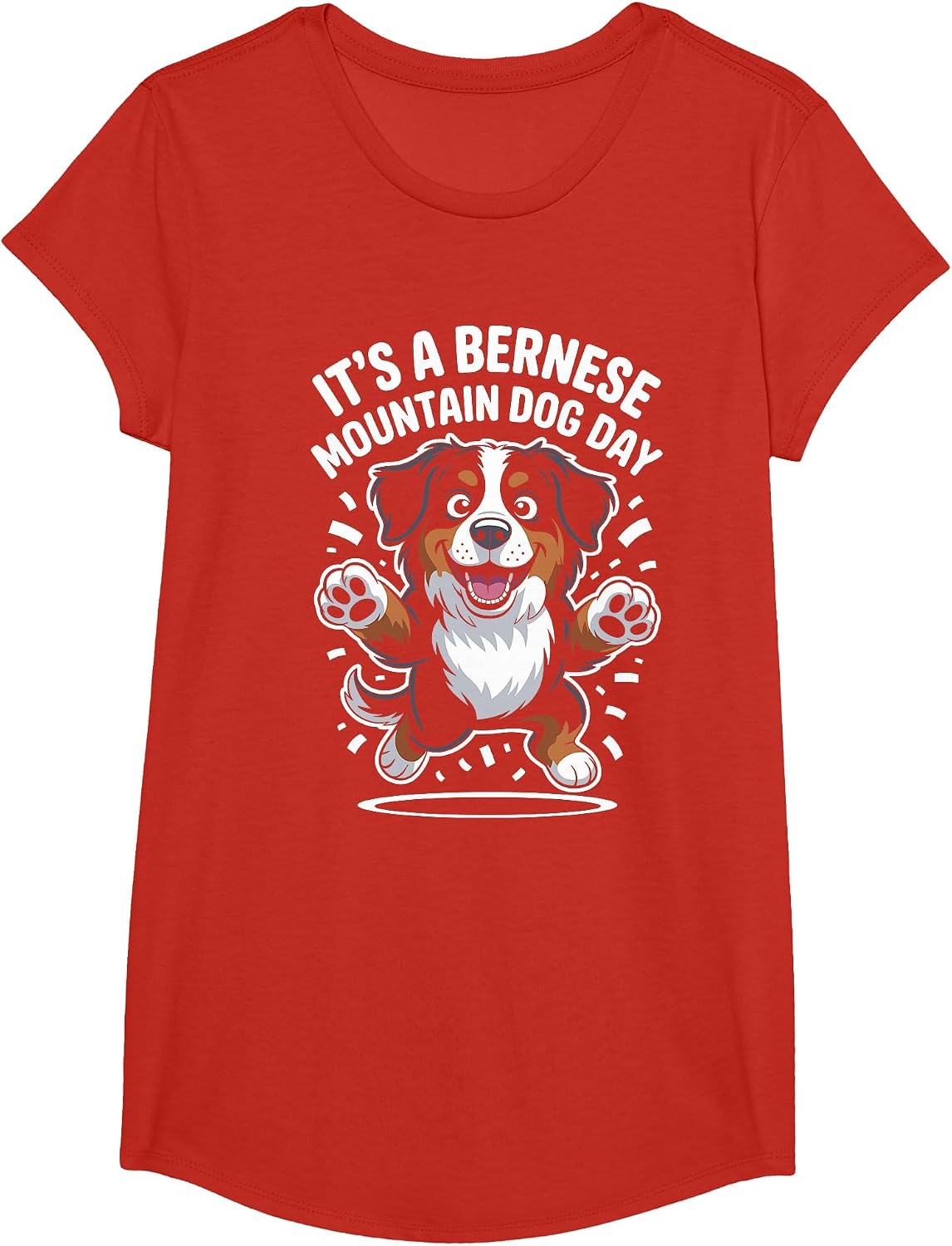 It’s A Bernese Mountain Dog Day Funny Cute Pet Dog Lover T-Shirt - Girls Red