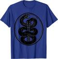 Snake Coiled Guitar Neck Classic Rock Graphic T-Shirt - Royal Blue