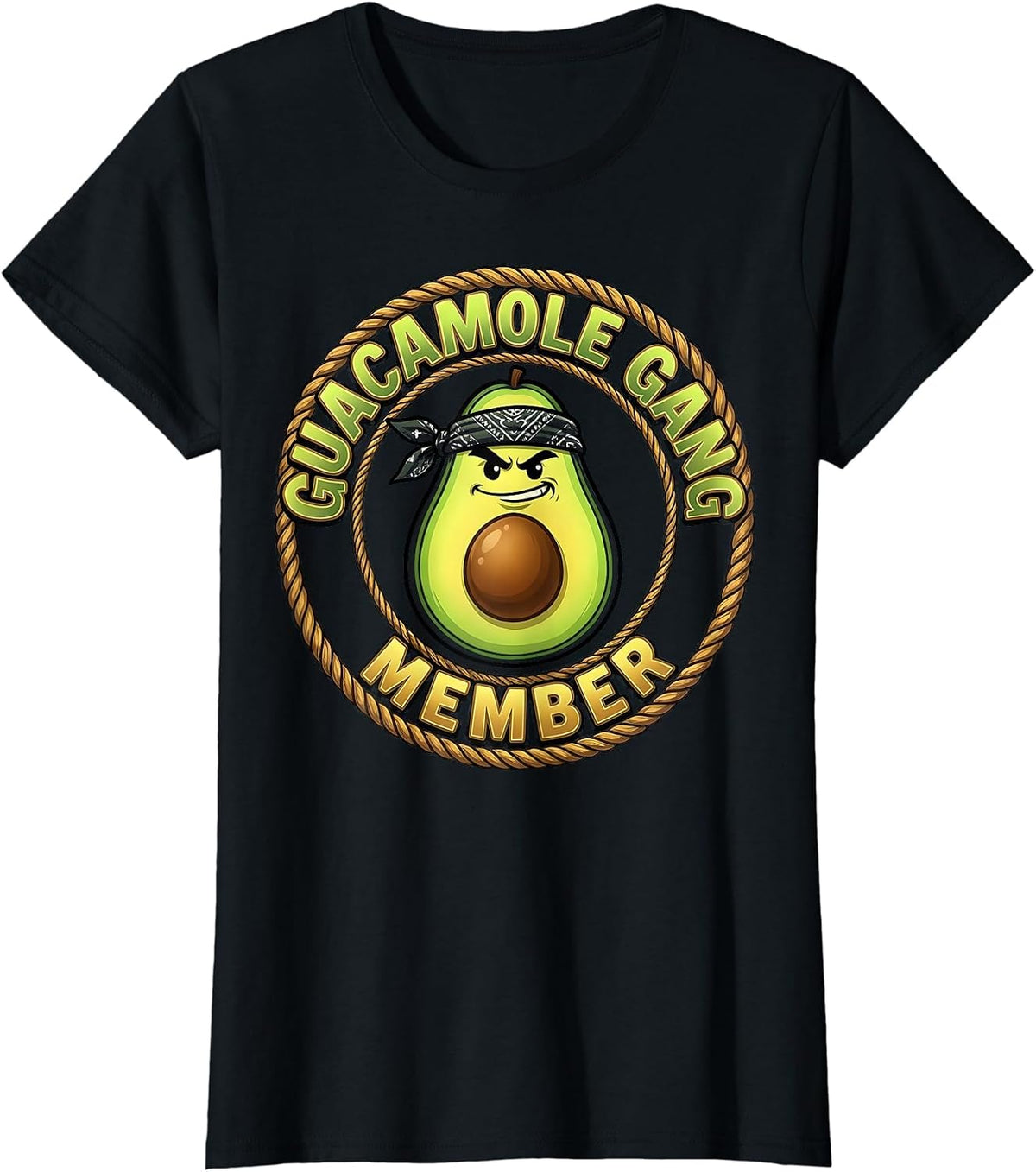 Guacamole Gang Member Cinco de Mayo Design T-Shirt - Black