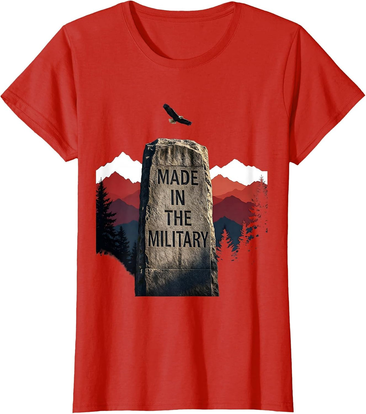 Made in the Military Veteran Pride Design T-Shirt - Red