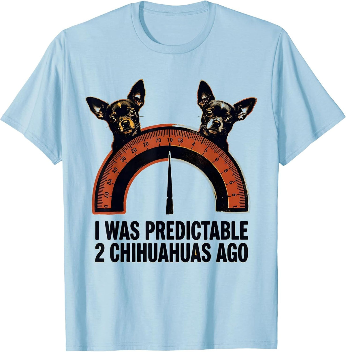 Men's I Was Predictable 2 Chihuahuas Ago Funny Chihuahua Owner T-Shirt - Baby Blue