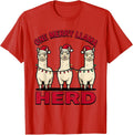 Men's One Merry Llama Herd Funny Llama Lover Christmas Humor T-Shirt - Red