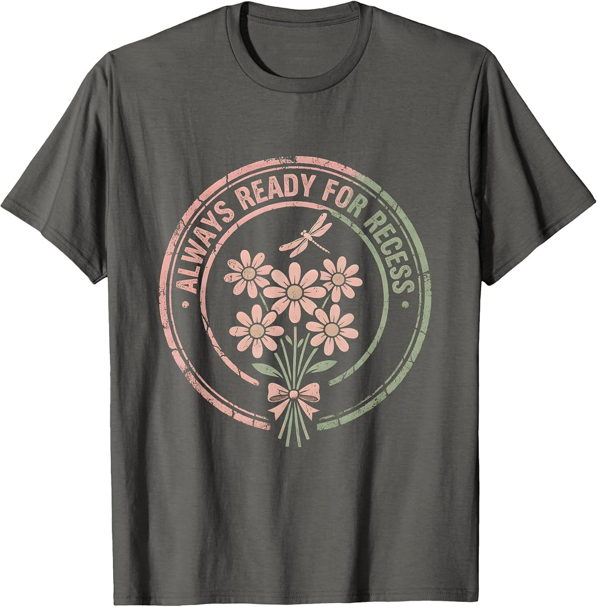 Always Ready for Recess Preschool Design T-Shirt - Asphalt Grey