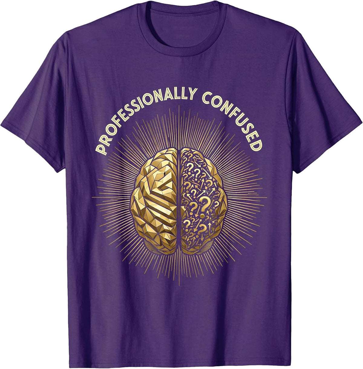 Professionally Confused Funny Workplace Design T-Shirt - Purple