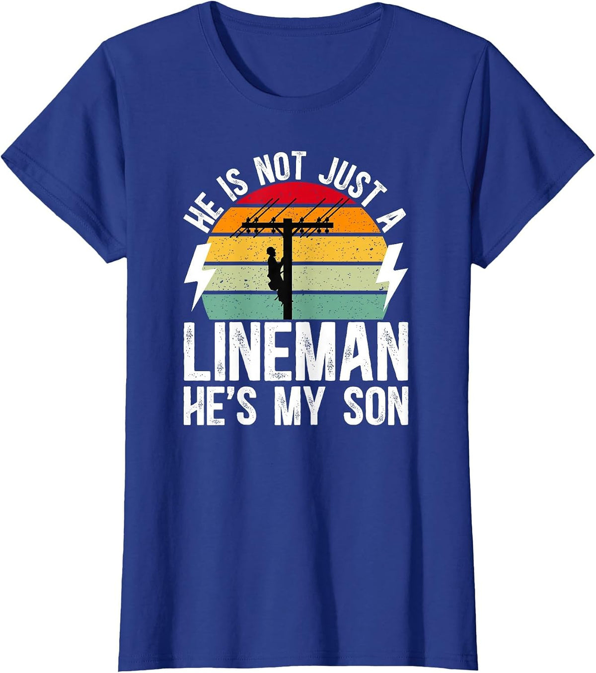 He's My Son Lineman Mom of A Lineman Mama Line Mother T-Shirt - Royal Blue