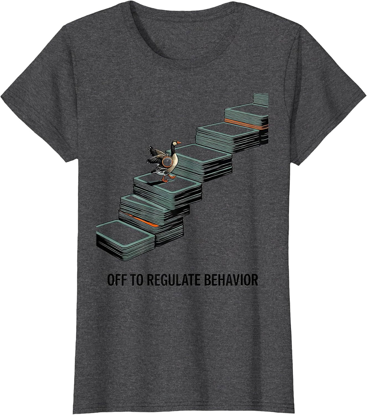 Women's Off To Regulate Behavior Funny Mental Health Counselor ABA T-Shirt - Dark Heather Grey