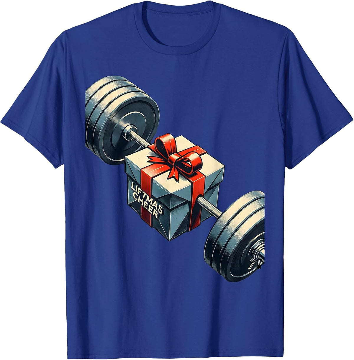 Liftmas Cheer Funny Christmas Gym Weightlifting Workout Gift T-Shirt - Royal Blue