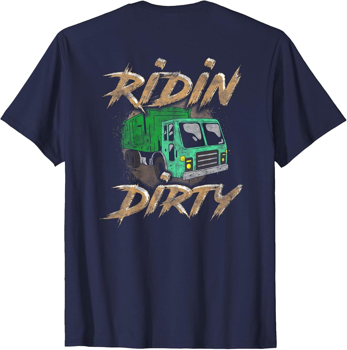 Sanitation Worker Trash Skull Garbage Truck Driver Shirt T-Shirt - Navy Blue