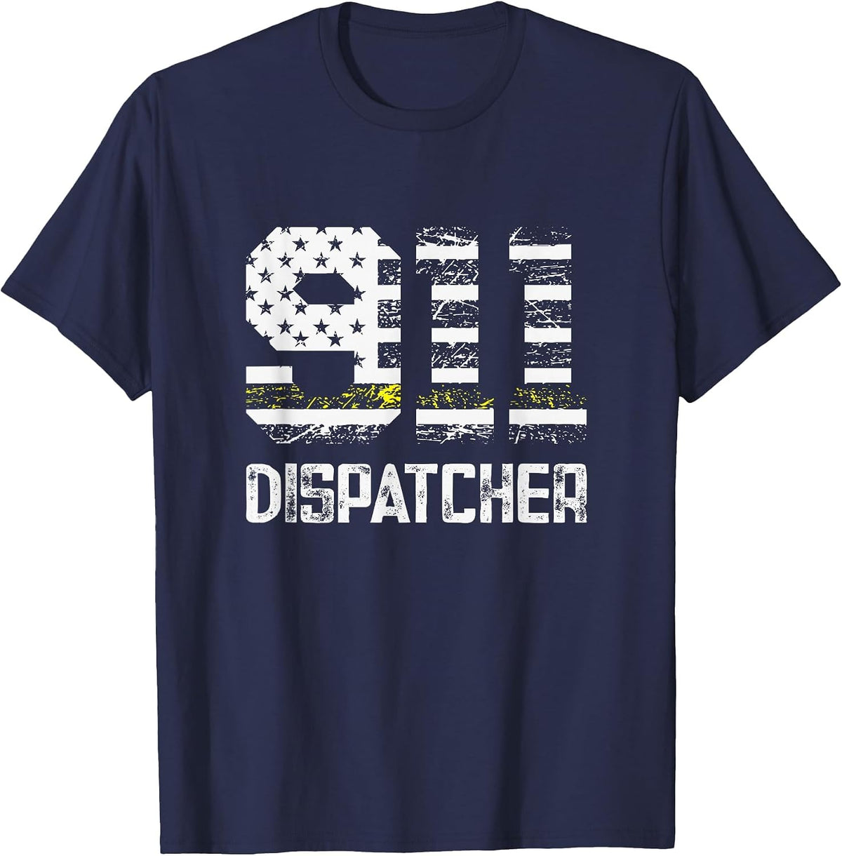 Fire Police Dispatcher 911 Emergency Services T-Shirt - Navy Blue