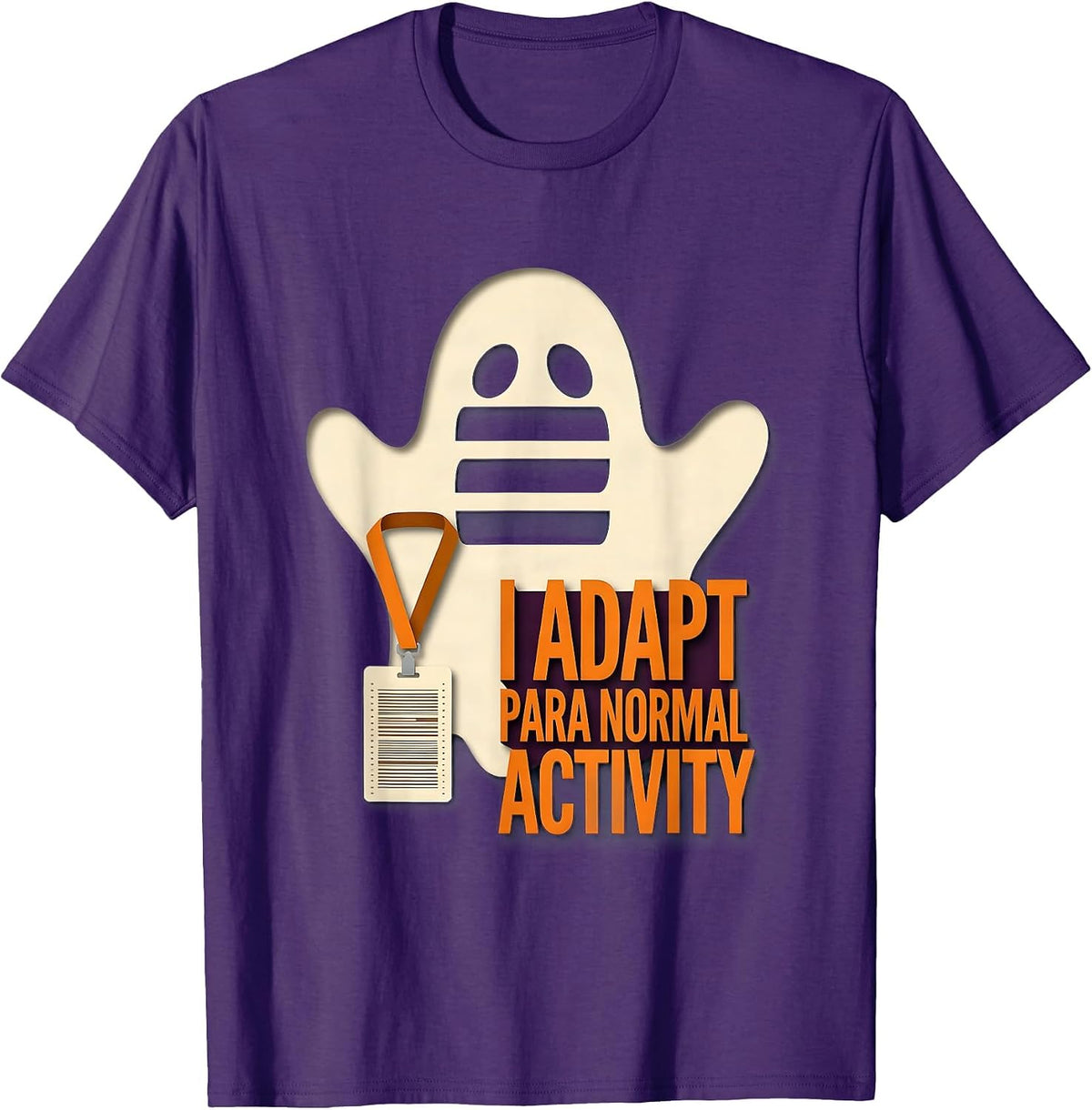 Men's I Adapt Para Normal Activity Funny Ghost Paraprofessional T-Shirt - Purple