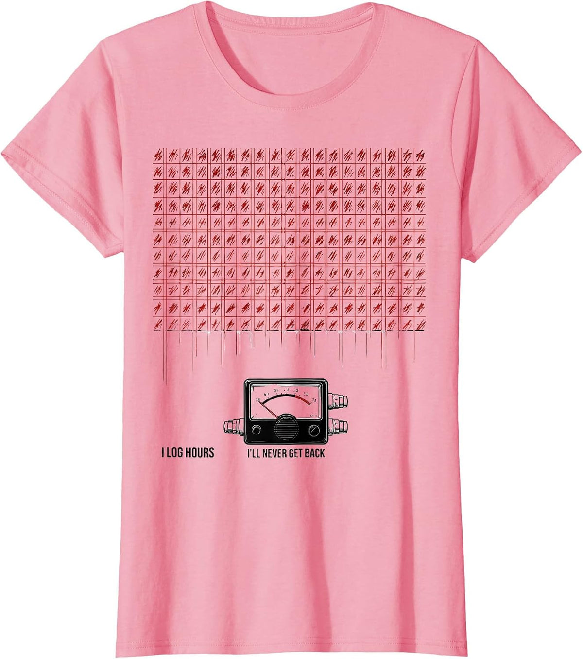 Women's I Log Hours I'll Never Get Back Funny Ham Radio Operator T-Shirt - Pink